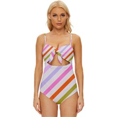 Lines Geometric Background Knot Front One-piece Swimsuit