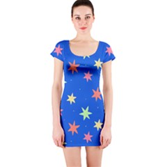 Background Star Darling Galaxy Short Sleeve Bodycon Dress