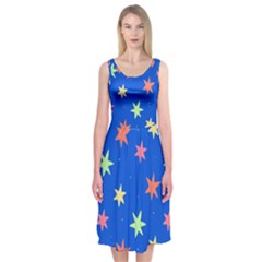 Background Star Darling Galaxy Midi Sleeveless Dress by Maspions