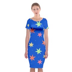 Background Star Darling Galaxy Classic Short Sleeve Midi Dress by Maspions