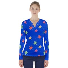 Background Star Darling Galaxy V-neck Long Sleeve Top