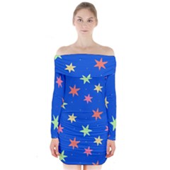 Background Star Darling Galaxy Long Sleeve Off Shoulder Dress