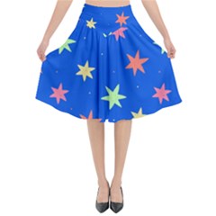 Background Star Darling Galaxy Flared Midi Skirt