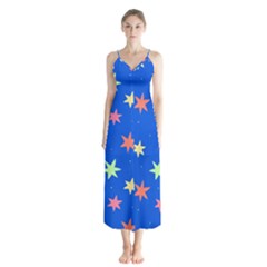 Background Star Darling Galaxy Button Up Chiffon Maxi Dress