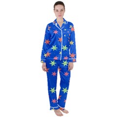 Background Star Darling Galaxy Women s Long Sleeve Satin Pajamas Set	