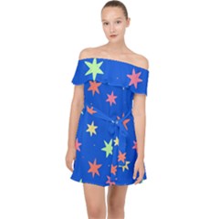 Background Star Darling Galaxy Off Shoulder Chiffon Dress