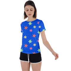 Background Star Darling Galaxy Back Circle Cutout Sports T-shirt by Maspions