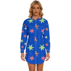 Background Star Darling Galaxy Womens Long Sleeve Shirt Dress