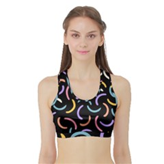 Abstract Pattern Wallpaper Sports Bra With Border by Maspions