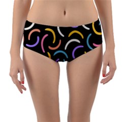 Abstract Pattern Wallpaper Reversible Mid-waist Bikini Bottoms