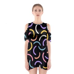 Abstract Pattern Wallpaper Shoulder Cutout One Piece Dress