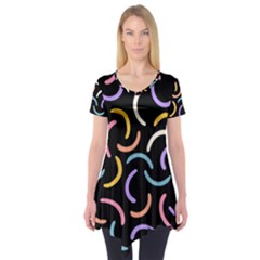 Abstract Pattern Wallpaper Short Sleeve Tunic  by Maspions