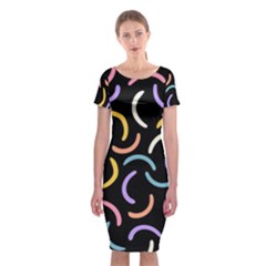 Abstract Pattern Wallpaper Classic Short Sleeve Midi Dress