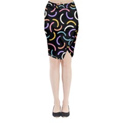 Abstract Pattern Wallpaper Midi Wrap Pencil Skirt