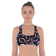 Abstract Pattern Wallpaper Cross Back Sports Bra