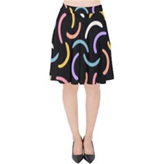 Abstract Pattern Wallpaper Velvet High Waist Skirt