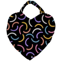 Abstract Pattern Wallpaper Giant Heart Shaped Tote