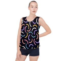 Abstract Pattern Wallpaper Bubble Hem Chiffon Tank Top