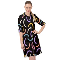 Abstract Pattern Wallpaper Long Sleeve Mini Shirt Dress by Maspions