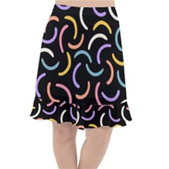 Abstract Pattern Wallpaper Fishtail Chiffon Skirt