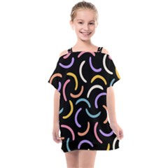 Abstract Pattern Wallpaper Kids  One Piece Chiffon Dress