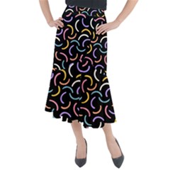 Abstract Pattern Wallpaper Midi Mermaid Skirt