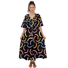 Abstract Pattern Wallpaper Kimono Sleeve Boho Dress