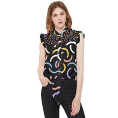 Abstract Pattern Wallpaper Frill Detail Shirt