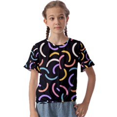 Abstract Pattern Wallpaper Kids  Cuff Sleeve Scrunch Bottom T-shirt