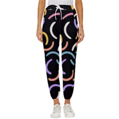 Abstract Pattern Wallpaper Women s Cropped Drawstring Pants