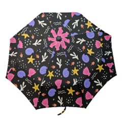 Sea Shells Pattern Wallpaper Fish Folding Umbrellas