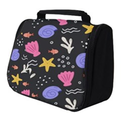 Sea Shells Pattern Wallpaper Fish Full Print Travel Pouch (small)