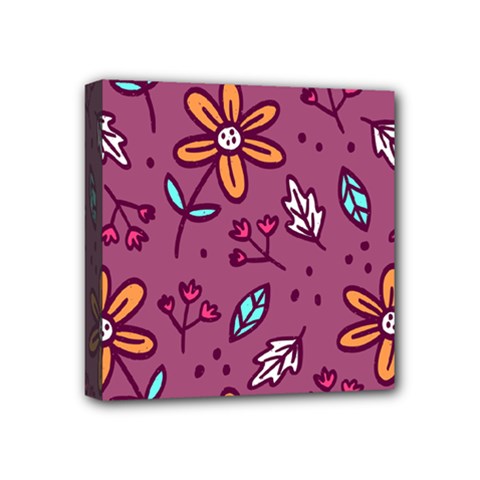 Flowers Petals Leaves Foliage Mini Canvas 4  X 4  (stretched) by Maspions