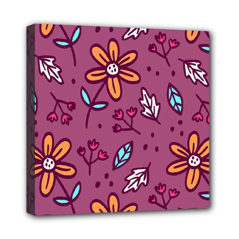 Flowers Petals Leaves Foliage Mini Canvas 8  X 8  (stretched)