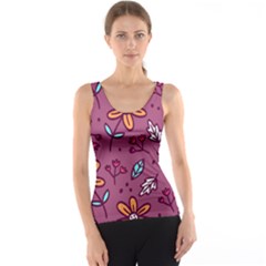 Flowers Petals Leaves Foliage Women s Basic Tank Top