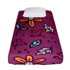 Flowers Petals Leaves Foliage Fitted Sheet (single Size)