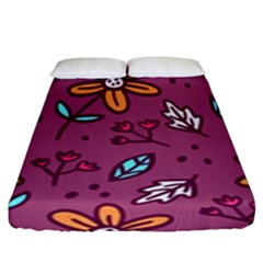 Flowers Petals Leaves Foliage Fitted Sheet (king Size) by Maspions