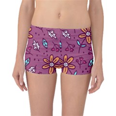 Flowers Petals Leaves Foliage Boyleg Bikini Bottoms