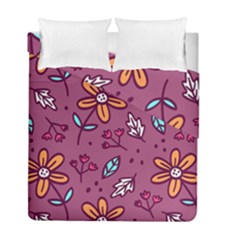 Flowers Petals Leaves Foliage Duvet Cover Double Side (full/ Double Size) by Maspions