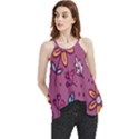 Flowers Petals Leaves Foliage Flowy Camisole Tank Top View1