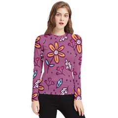 Flowers Petals Leaves Foliage Women s Long Sleeve Rash Guard by Maspions