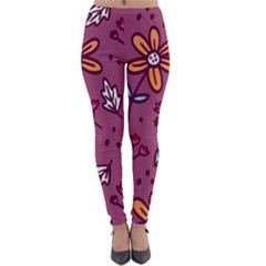 Flowers Petals Leaves Foliage Lightweight Velour Leggings