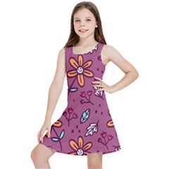 Flowers Petals Leaves Foliage Kids  Lightweight Sleeveless Dress by Maspions