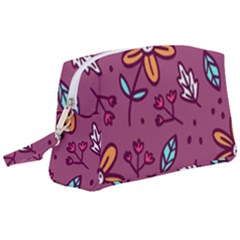 Flowers Petals Leaves Foliage Wristlet Pouch Bag (large)