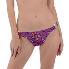 Flowers Petals Leaves Foliage Ring Detail Bikini Bottoms by Maspions