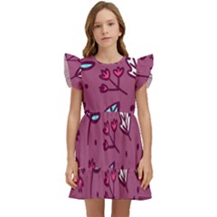 Flowers Petals Leaves Foliage Kids  Winged Sleeve Dress by Maspions