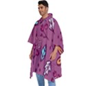 Flowers Petals Leaves Foliage Men s Hooded Rain Ponchos View2