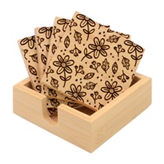 Flowers Petals Leaves Foliage Bamboo Coaster Set