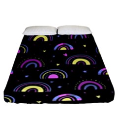 Wallpaper Pattern Rainbow Fitted Sheet (king Size)