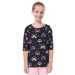 Wallpaper Pattern Rainbow Kids  Quarter Sleeve Raglan T-shirt